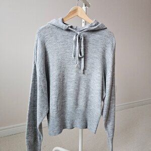 H&M Small Oversized Drop Shoulder Gray Knit Sweater Hoodie